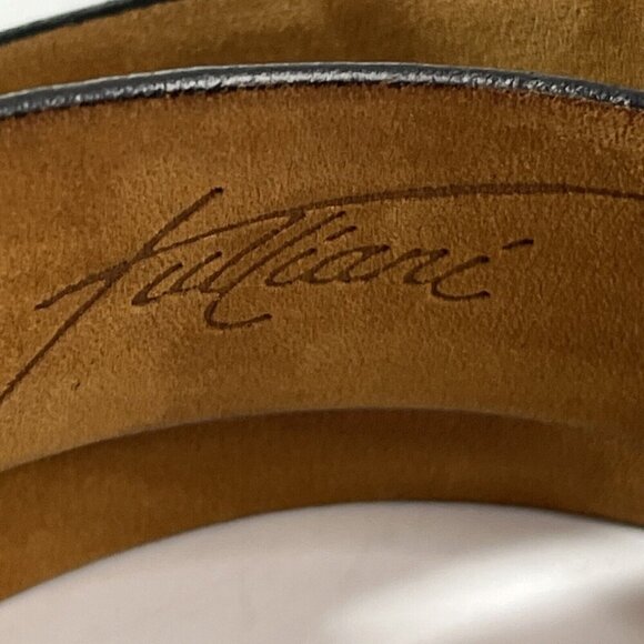 Tulliani Black Italian Saddle Leather Lizard Embossed Black Belt Sz 44 B… - Picture 2 of 9